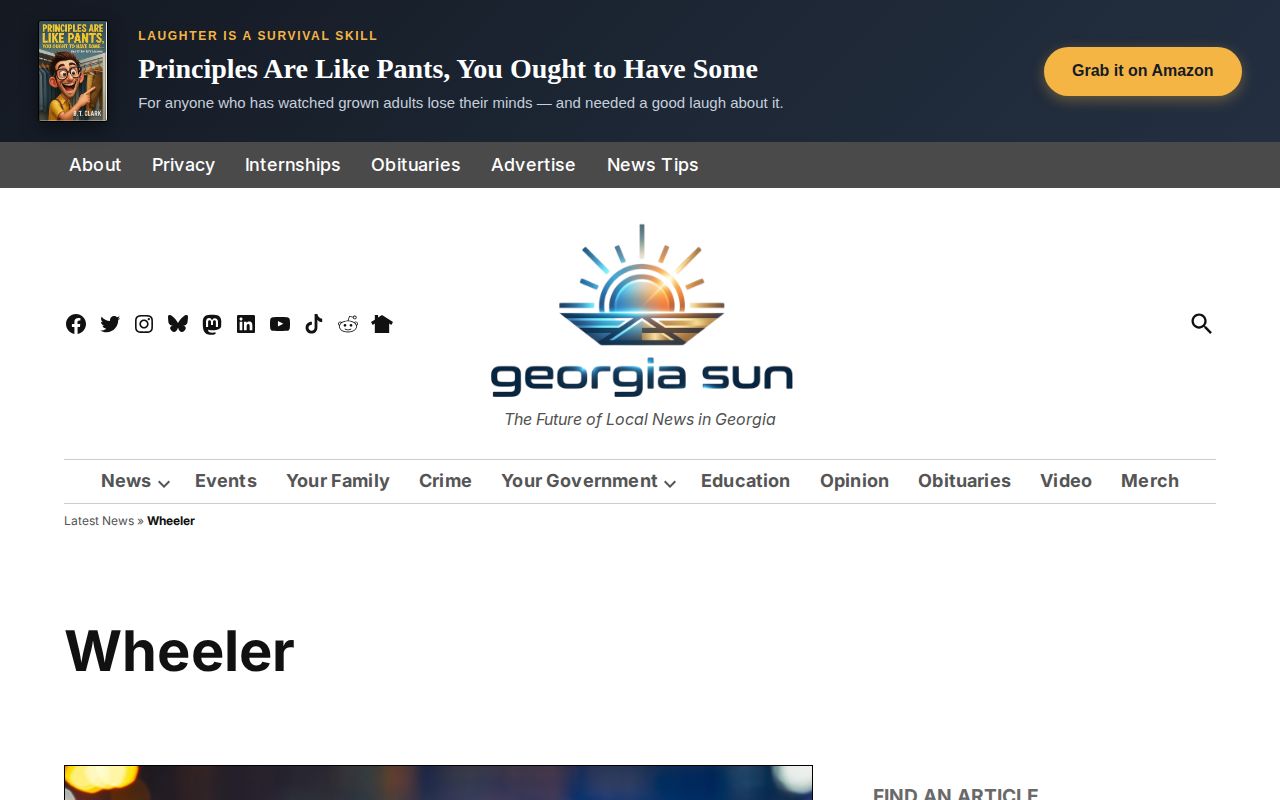 Georgia Sun Wheeler County crime news landing page for regional arrest reporting
